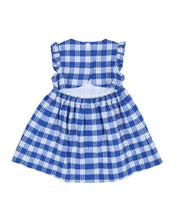Load image into Gallery viewer, Plaid Seersucker Dress With Flowers
