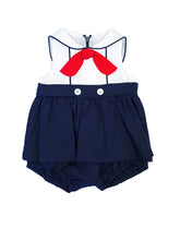 Load image into Gallery viewer, Pique Sailor Romper
