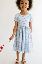 Load image into Gallery viewer, Classic Twirl Dress - Blue Flags
