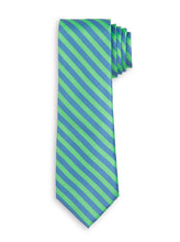 Load image into Gallery viewer, Highland Stripe Blue And Green Stripe Neck Tie

