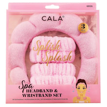 Load image into Gallery viewer, CALA Spa Bubble Puffy Headband and Wristband Set - Pink and Green
