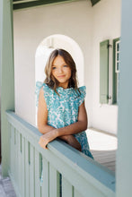 Load image into Gallery viewer, The Nina Flutter Sleeve Tween Dress - Turquoise A-line
