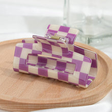 Load image into Gallery viewer, Checkerboard Square Hair Claw Clip
