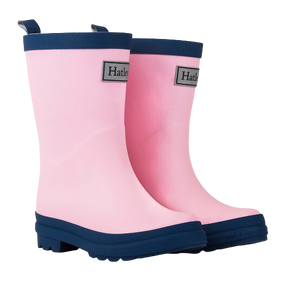 Pink And Navy Matte Rain Boots