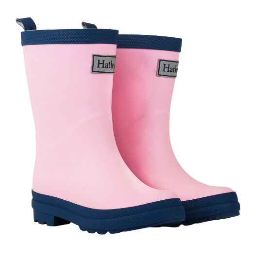 Pink And Navy Matte Rain Boots