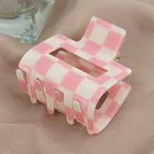 Load image into Gallery viewer, Square Medium Checkerboard Hair Claw Clip
