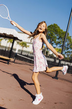 Load image into Gallery viewer, The Ellie Athletic Tween Dress - Pink Floral Keyhole
