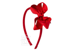 Load image into Gallery viewer, 1/4" Ribbon Covered Headband with 3.5" Medium Grosgrain Bow
