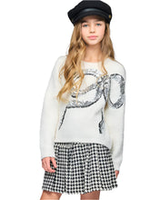 Load image into Gallery viewer, Ivory Sweater With Sequin Embroidered Bow
