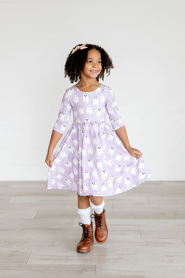 Emile Twirl Dress - Purple Girly Ghost