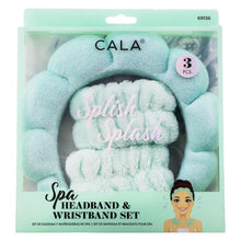 Load image into Gallery viewer, CALA Spa Bubble Puffy Headband and Wristband Set - Pink and Green
