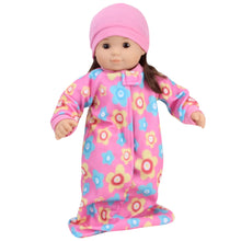 Load image into Gallery viewer, 15" Doll Light Pink Fleece Sleeper Sack And Hat
