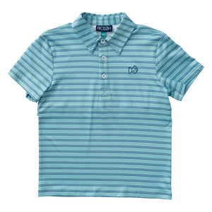 Performance Polo in Nile Blue Stripe