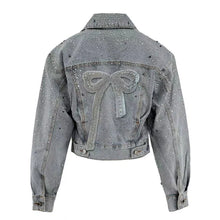 Load image into Gallery viewer, Crystal Bows Denim Jacket
