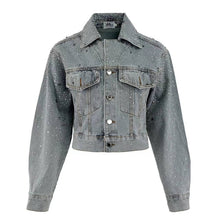 Load image into Gallery viewer, Crystal Bows Denim Jacket
