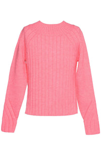 Neon Pink Ribbed Sweater