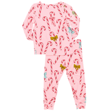 Load image into Gallery viewer, Pink Candy Cane Lane Bamboo Pajama Set
