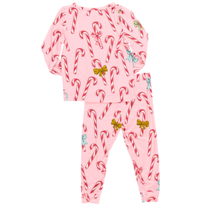 Pink Candy Cane Lane Bamboo Pajama Set