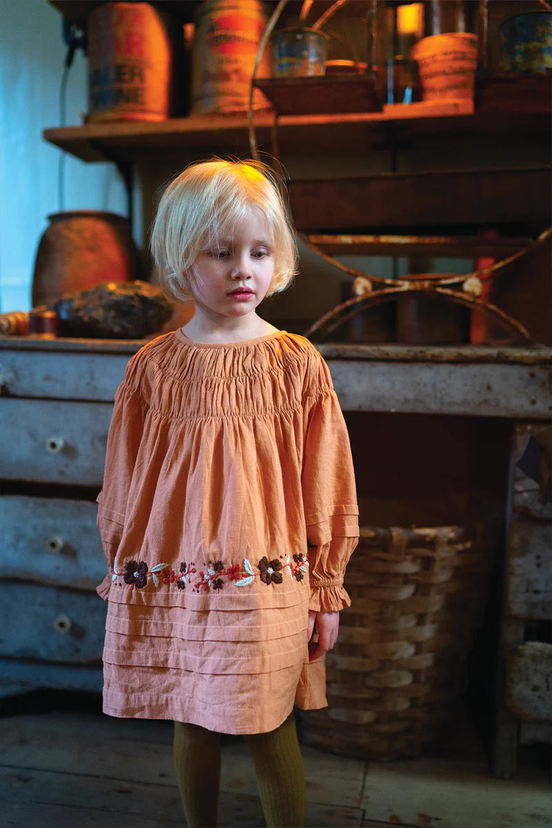 Tulip Dress - Rose Embroidery