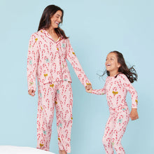 Load image into Gallery viewer, Pink Candy Cane Lane Bamboo Pajama Set
