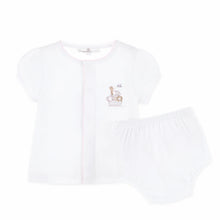 Load image into Gallery viewer, Noah's Ark Ruffle Diaper Cover Set - Pink
