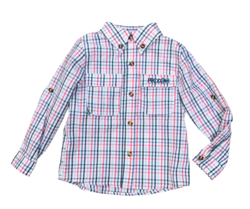 Tea Rose Multi Color Plaid Fishing Shirt