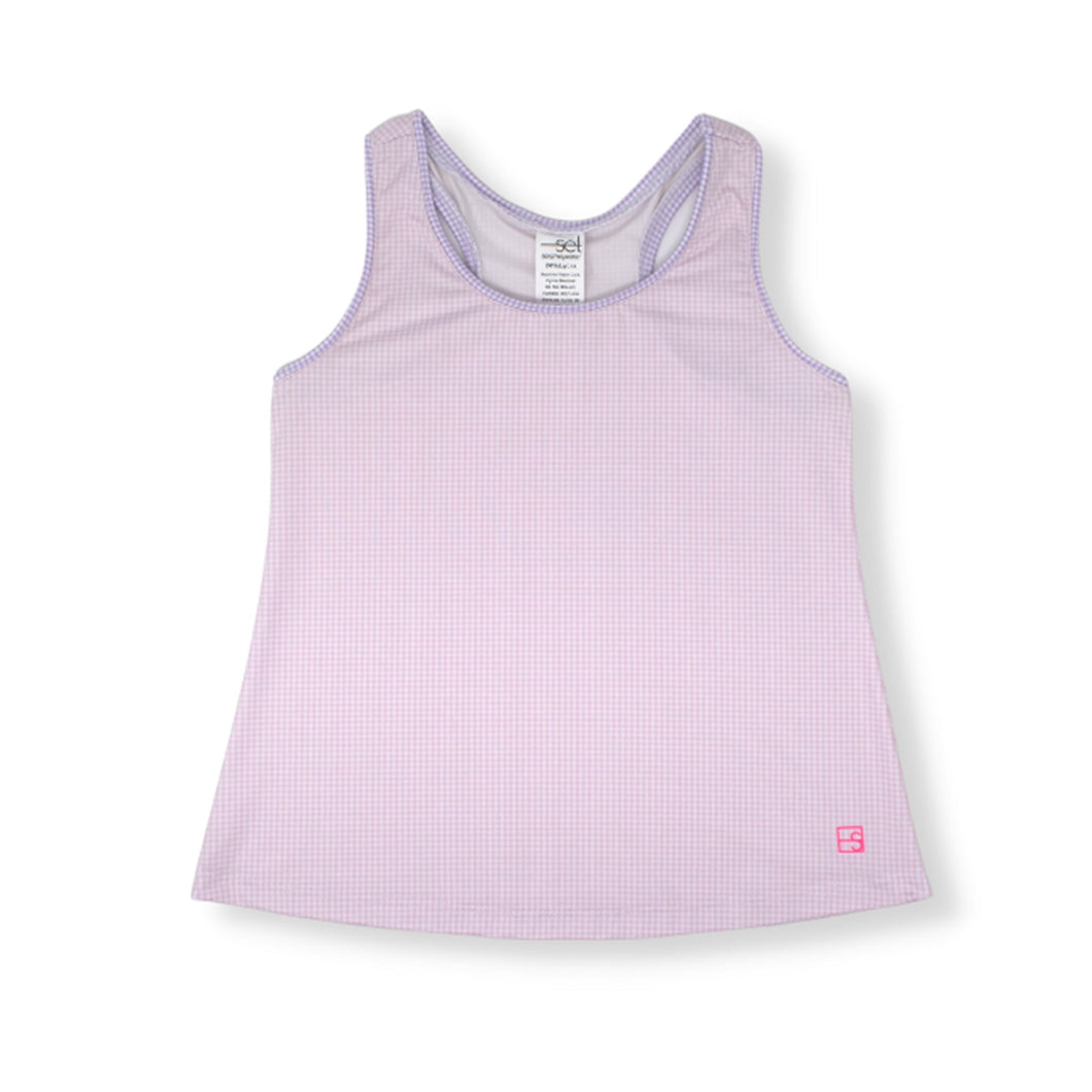 Riley Tennis Tank - Pink Mini Gingham