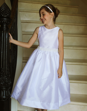 Load image into Gallery viewer, Taffeta Dress with Trim at Waist and Back
