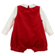 Load image into Gallery viewer, Red Velvet Deluxe Boy Romper

