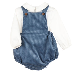 Patrick Blue Corduroy Short Overall With Shirt