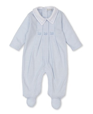 Classic Treasures FA23 Stripe Footie - Light Blue