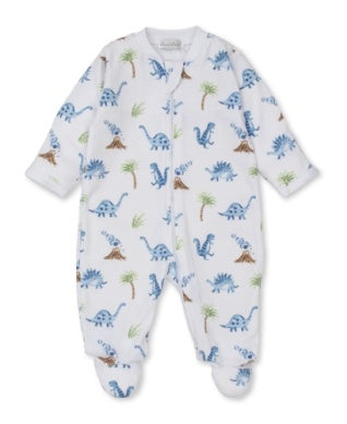 Dino Territory Print Footie With Zipper