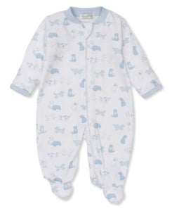 Puppy Dog Fun Print Footie With Zipper