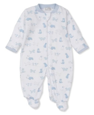 Puppy Dog Fun Print Footie With Zipper