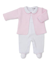 Load image into Gallery viewer, Riding Rockers Footie With Jacket Set - Pink

