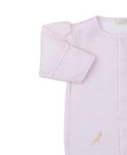 Load image into Gallery viewer, SCE Jungle Mates Hand Embroidered Stripe Footie - Pink
