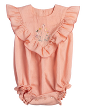Load image into Gallery viewer, Lucy Romper - Blush Cotton Swiss Dobby Dot
