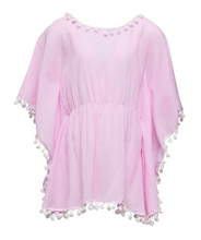 Load image into Gallery viewer, Pink Sherbert Pom Pom Cover Up
