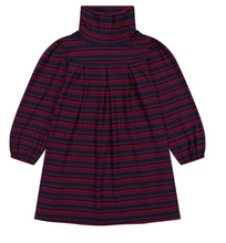 Load image into Gallery viewer, Suzy Navy And Red Stripe Turtle Neck Dress
