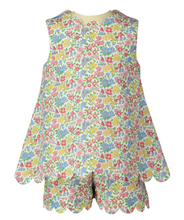 Load image into Gallery viewer, Floral Scalloped Top And Shorts Set
