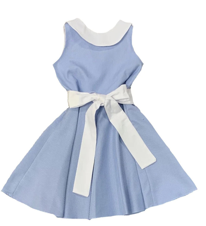Blue Pincord Twirl Dress