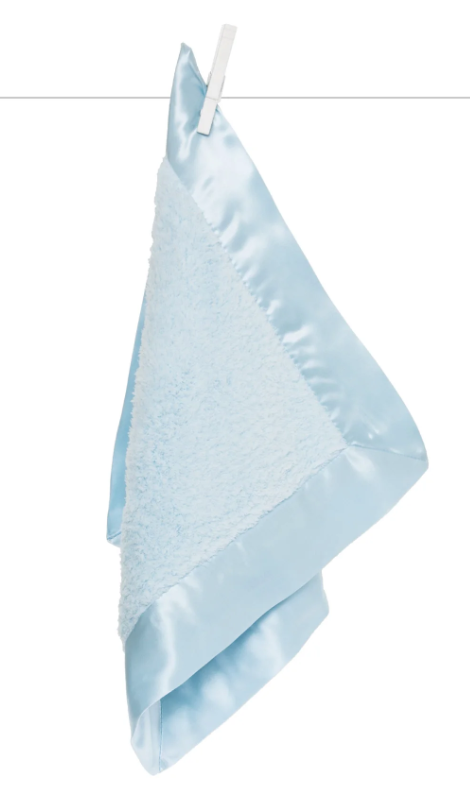 Chenille Satin Blanky - Blue