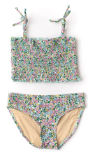 Load image into Gallery viewer, Mint Ditsy Smocked Bikini
