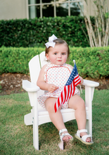 Load image into Gallery viewer, Margaux Bubble - Navy and Red Swiss Dot
