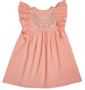 Clothilde Dress - Blush Cotton Swiss Dobby Dot