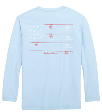 Load image into Gallery viewer, Clearwater Blue Red White And Lure Long Sleeve Performance Tee
