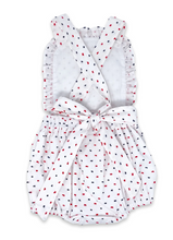 Load image into Gallery viewer, Margaux Bubble - Navy and Red Swiss Dot
