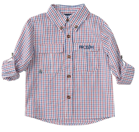 Founders Kids Fishing Shirt - Americana Plaid