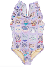 Load image into Gallery viewer, Girls Liv Suit - Lavender Cool Cats
