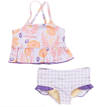 Load image into Gallery viewer, Girls Joy Tankini - Purple Gilded Floral
